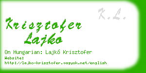 krisztofer lajko business card