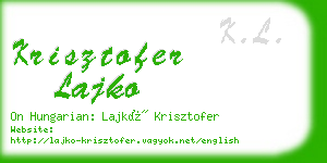 krisztofer lajko business card